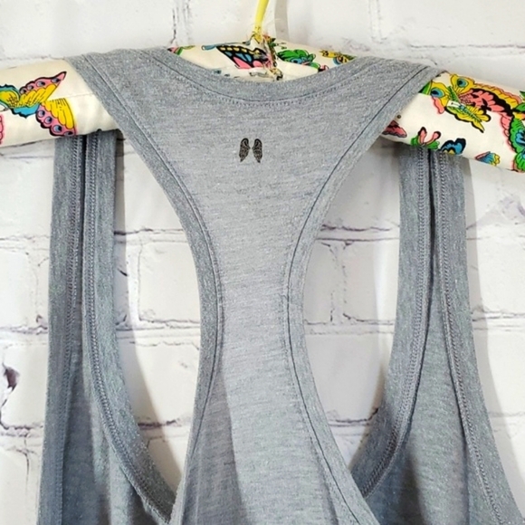 2015 Victoria's Secret Heather Gray Logo Spellout Loose Fit Racerback Tank Top S - Picture 6 of 13